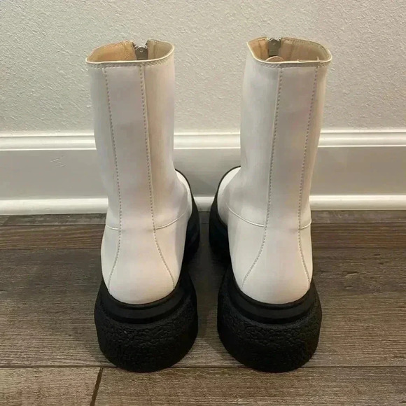 NWT Stuart Weitzman $830 Charli Sport Platform Booties Block Heel White Size 7B - Picture 4 of 14